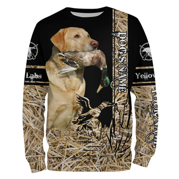 Yellow Labs Retriever Dog Duck Hunting waterfowl camo Shirts for Duck Hunters FSD3926