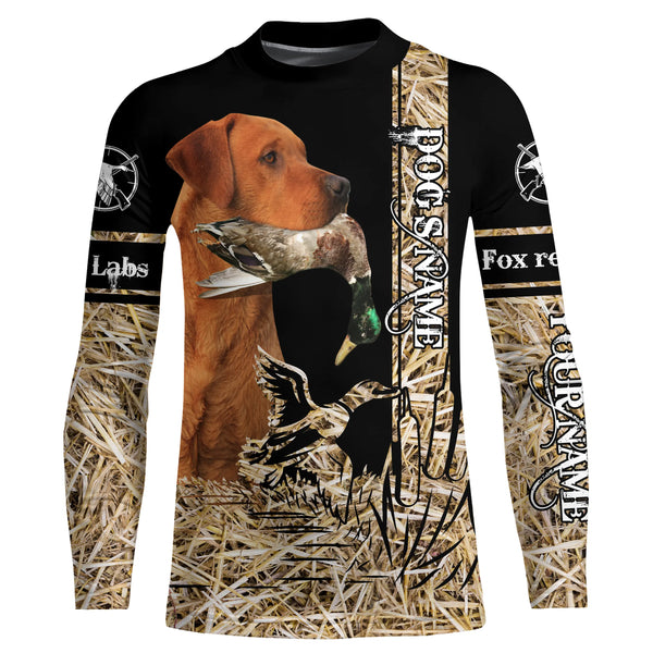 Fox Red Labs Retriever Dog Duck Hunting waterfowl camo Shirts for Duck Hunters FSD3928