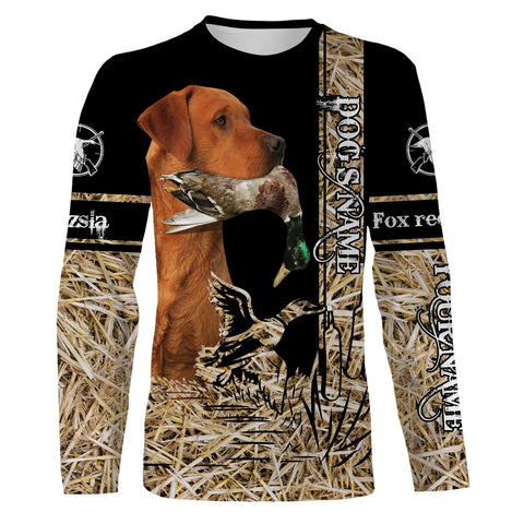 Fox Red Labs Retriever Dog Duck Hunting waterfowl camo Shirts for Duck Hunters FSD3928