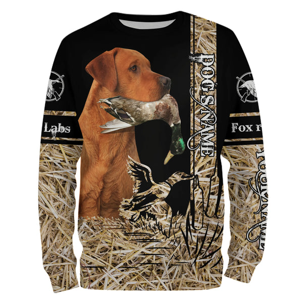 Fox Red Labs Retriever Dog Duck Hunting waterfowl camo Shirts for Duck Hunters FSD3928