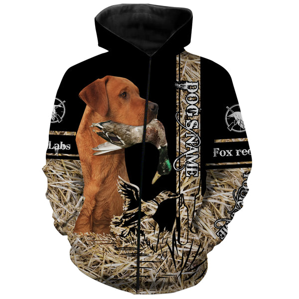 Fox Red Labs Retriever Dog Duck Hunting waterfowl camo Shirts for Duck Hunters FSD3928