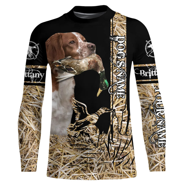 Brittany Dog Duck Hunting waterfowl camo Shirts for Duck Hunters FSD3932