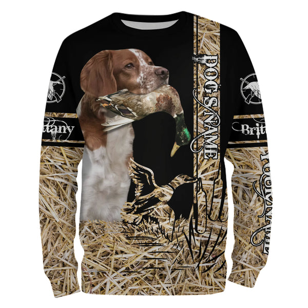 Brittany Dog Duck Hunting waterfowl camo Shirts for Duck Hunters FSD3932