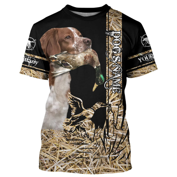 Brittany Dog Duck Hunting waterfowl camo Shirts for Duck Hunters FSD3932