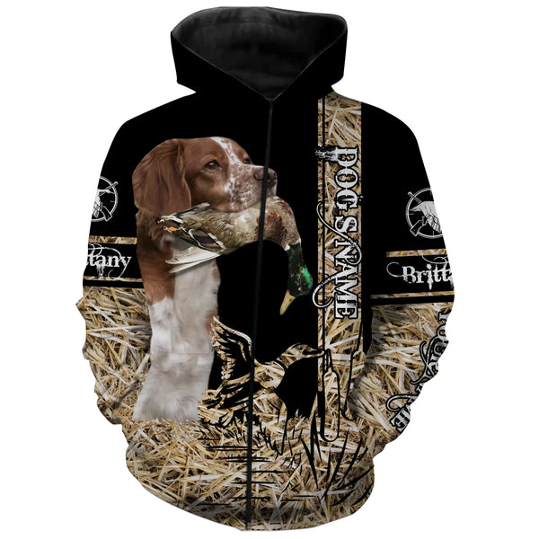 Brittany Dog Duck Hunting waterfowl camo Shirts for Duck Hunters FSD3932