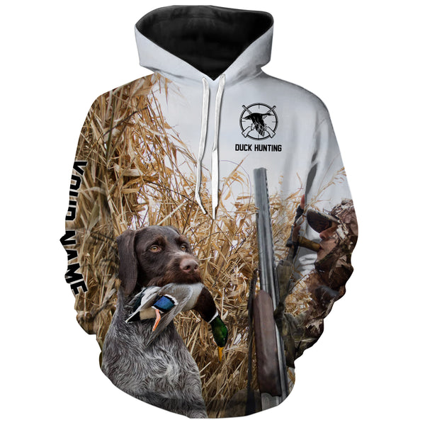 Waterfowl Duck hunting with Dogs Custom Name All over print Shirts, Personalized Duck hunting gifts FSD4016