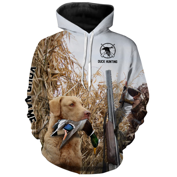 Waterfowl Duck hunting with Dogs Custom Name All over print Shirts, Personalized Duck hunting gifts FSD4016