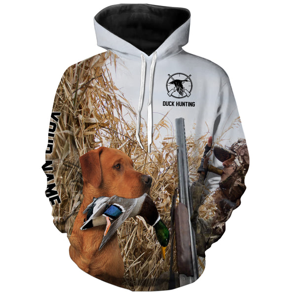 Waterfowl Duck hunting with Dogs Custom Name All over print Shirts, Personalized Duck hunting gifts FSD4016