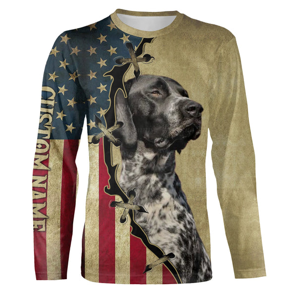 Black roan German Shorthaired Pointer American flag T-shirt, Hoodie - Custom Dog lover Shirt FSD3942