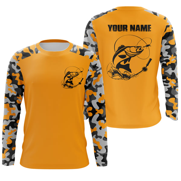 Walleye Fishing Performance Long Sleeve Sun/UV Protection Shirts, Fishing Jerseys FSDA10