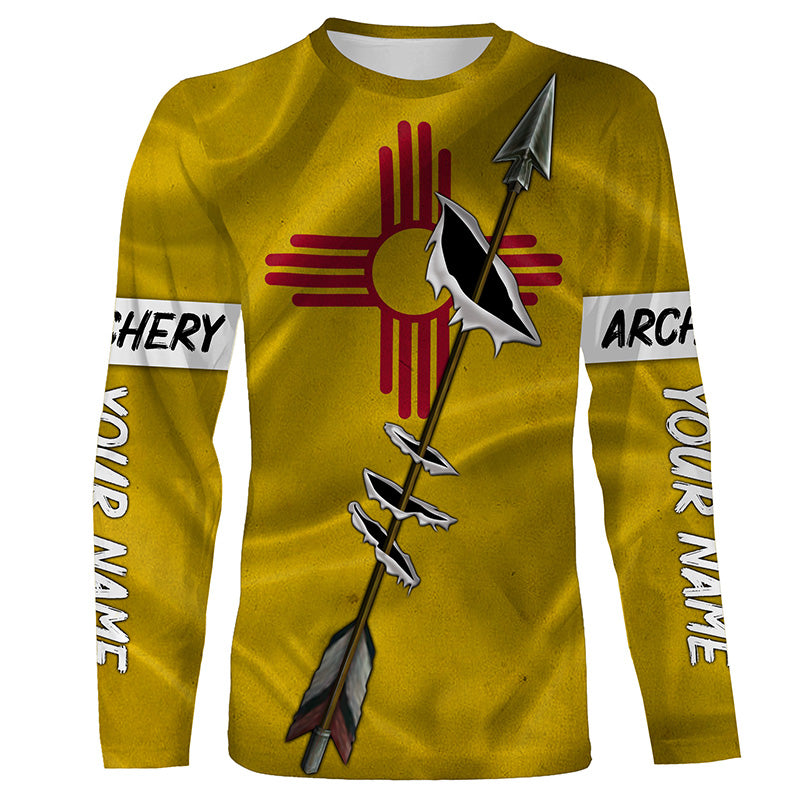 Archery Bow Hunting New Mexico flag custom Name 3D All over print Shirt, Personalized Archers Gifts FSD3540