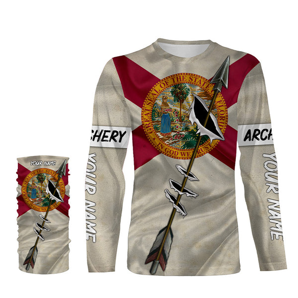 Archery Bow Hunting Florida flag custom Name 3D All over print Shirt, Archers Gifts for Adult and Kid FSD3542