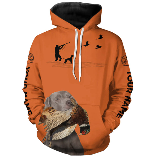 Best Pheasant Hunting Dogs Orange Hoodie, Personalized Shirts for Upland Hunters 3901FSD