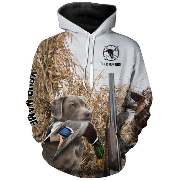 Waterfowl Duck hunting with Dogs Custom Name All over print Shirts, Personalized Duck hunting gifts FSD4016