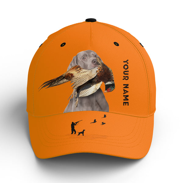 Hunting Dogs Pheasant Hunting Blaze Orange Custom Name Hat for Men, Choose hunting dog breeds FSD3967