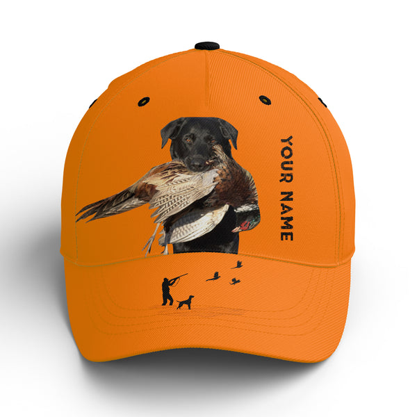 Hunting Dogs Pheasant Hunting Blaze Orange Custom Name Hat for Men, Choose hunting dog breeds FSD3967