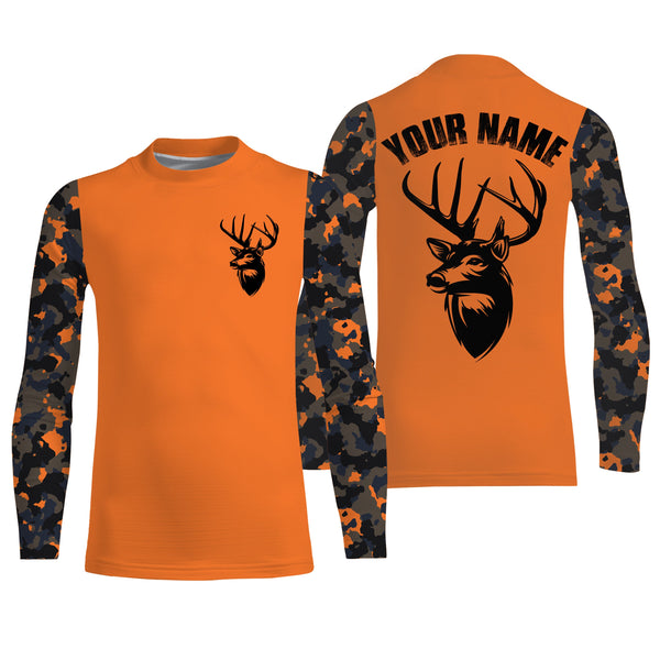 Deer hunting Custom Name Full Printing Orange Shirts, Personalized hunting Shirt for Men, Women - FSD3131