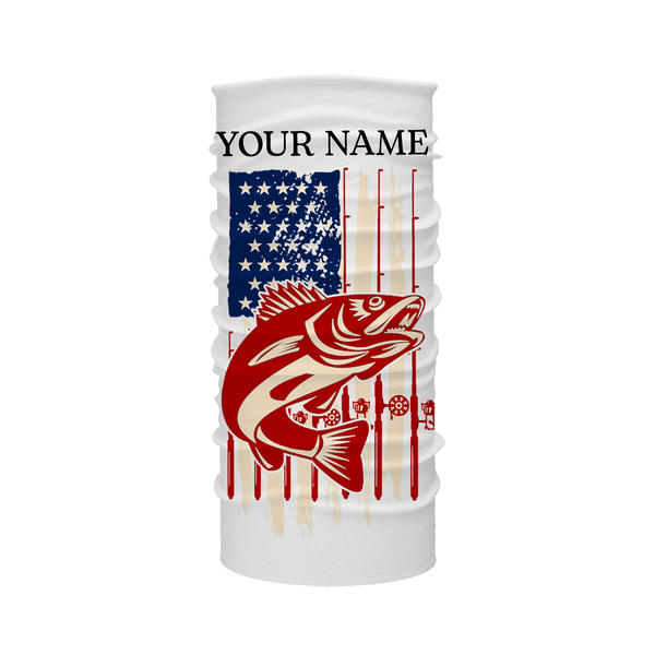 Personalized Walleye Fishing Jerseys American Flag, Walleye Fisherman Performance Fishing UV Protection Shirts - FSD2516