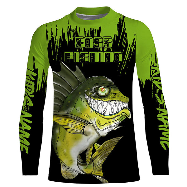 Angry Largemouth Bass Fishing Long Sleeve Fishing Shirt for Men, Women and Kid TTS0608