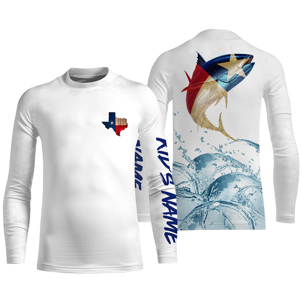 Personalized Tuna Fishing Texas Flag  jerseys, Fishing Long Sleeve Fishing tournament shirts  TTS0096