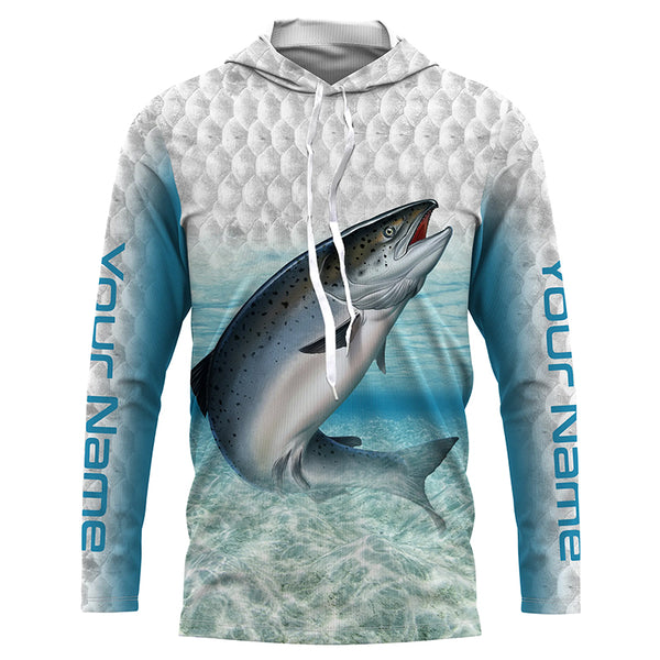 Chinook Salmon Fishing sea water Custom Long Sleeve performance Fishing Shirts TTS0489