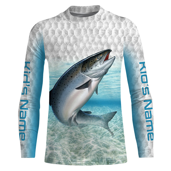 Chinook Salmon Fishing sea water Custom Long Sleeve performance Fishing Shirts TTS0489