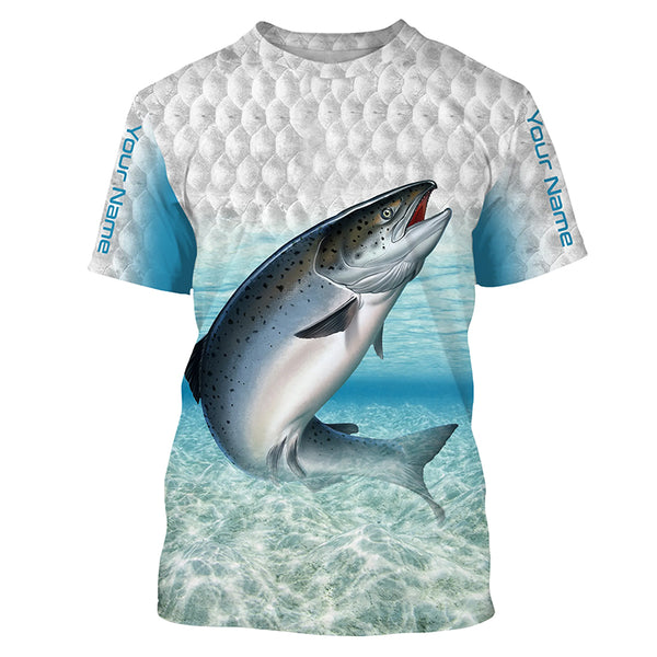 Chinook Salmon Fishing sea water Custom Long Sleeve performance Fishing Shirts TTS0489