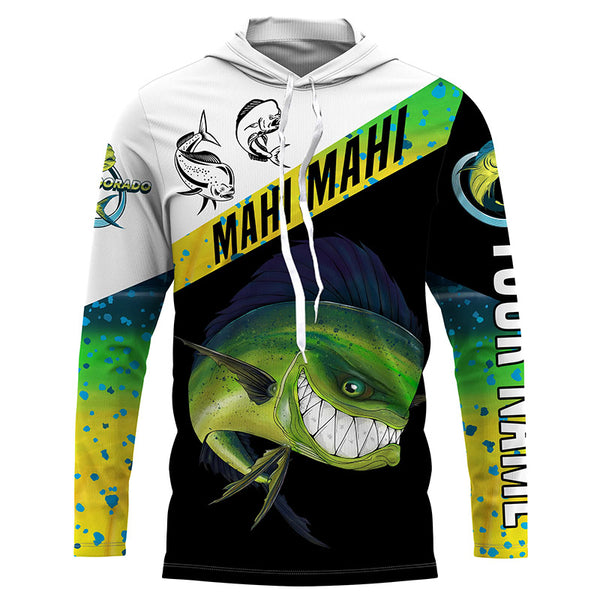 Angry Mahi Mahi Long Sleeve Fishing Shirt for Men, UPF Performance Clothing TTS0727