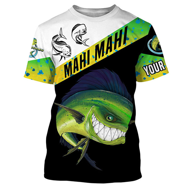 Angry Mahi Mahi Long Sleeve Fishing Shirt for Men, UPF Performance Clothing TTS0727