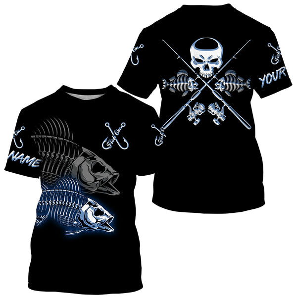 Fish On Reaper Custom Long sleeve Fishing Shirts, Fish Skull Fishing jerseys TTS0155