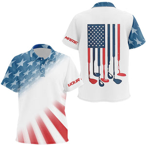 Gradient American Flag Kids Golf Polo Shirts Patriotic Usa Unisex Golf Shirts For Kid Cool Golf Gifts LDT0278