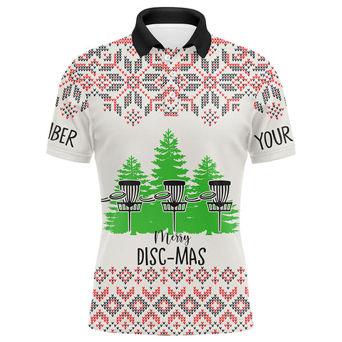 Merry Discmas All Over Print Mens Disc Golf Polos Custom Ugly Christmas Disc Golf Tops For Men LDT0855