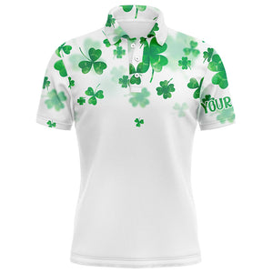 3D Green Clover St Patrick Golf Polo Shirt Custom Mens Golf Shirts Personalized Cool Men Golf Tops LDT0989