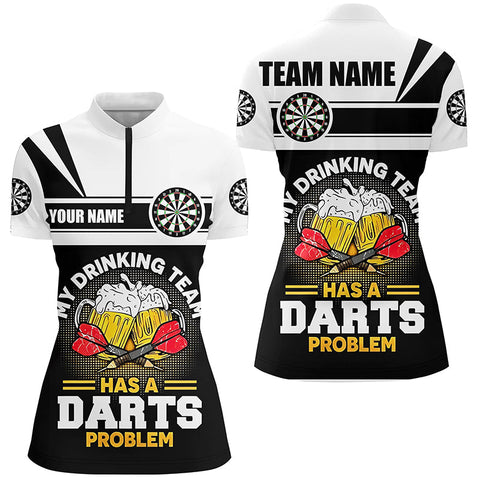 My Drinking Team Beer Darts Quarter-Zip Shirt Customized Darts Shirt For Women Dart Jersey LDT1001