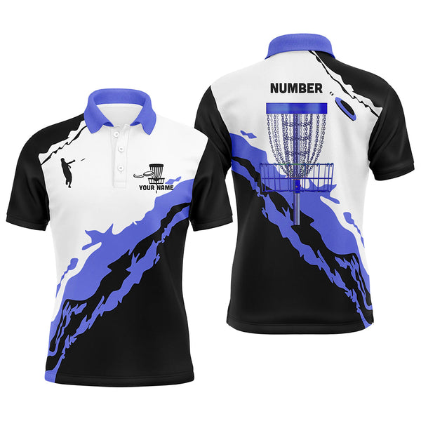 Purple Black Mens Disc Golf Polo Shirts Customized Disc Golf Shirts For Men Disc Golfing Gifts LDT1247