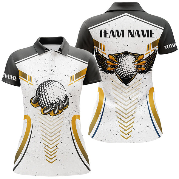 Eagle Golf Ball Custom White Grunge Golf Polo Shirt Team Golf Shirts For Women Golf Gifts LDT0716