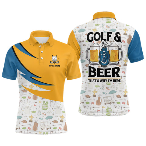 Golf & Beer That's Why I'm Here Golf Icons Seamless Mens Polo Shirts Cool Golf Shirts For Men LDT0471