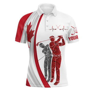 Canada Flag 1st of July Mens Golf Polo Shirts Custom Patriotic Golf Shirts For Men Golfing Gifts LDT1425