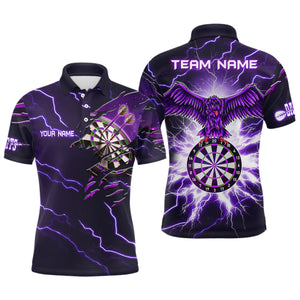 Personalized Thunder Purple Eagle Dart Polo Shirts Custom Dart Shirts For Men Dart Team Shirts VHM1120