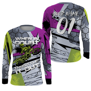 Custom Motocross Jersey UPF30+ Youth Men Women Dirt Bike Shirt Racing Long Sleeve Throttle It Out NMS1370