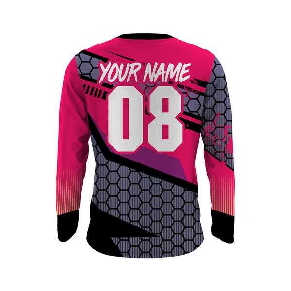 Motocross Mom Personalized Jersey UPF30+ Pink Dirt Bike Mom Racing Shirt Mother's Day Gift NMS1381