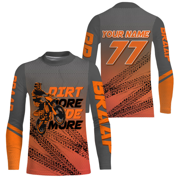 Kid&Adult custom orange Motocross jersey UV protective dirt bike MX racing Dirt More Ride More| NMS902