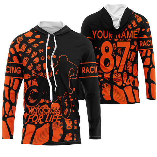 Motocross for Life custom jersey kid&adult UPF30+ MX racing off-road orange dirt bike racewear| NMS937