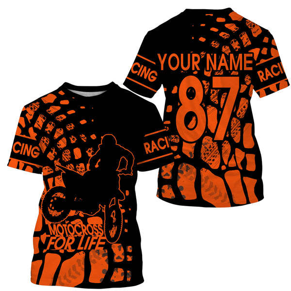 Motocross for Life custom jersey kid&adult UPF30+ MX racing off-road orange dirt bike racewear| NMS937