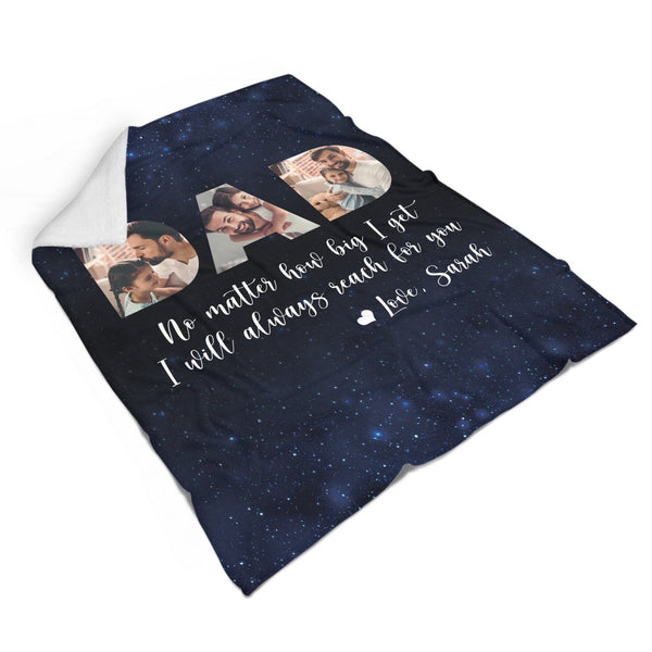 Father Custom Blanket | Thoughtful Fleece Throw with Photo for Dad | Meaningful Father's Day, Birthday, Christmas Gift | N1038