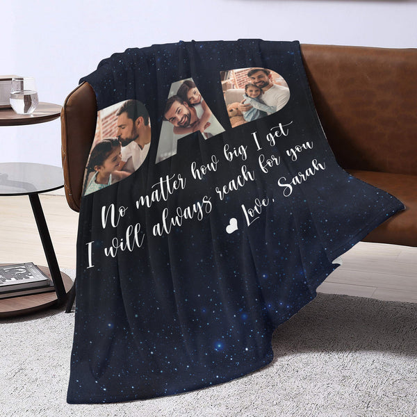 Father Custom Blanket | Thoughtful Fleece Throw with Photo for Dad | Meaningful Father's Day, Birthday, Christmas Gift | N1038