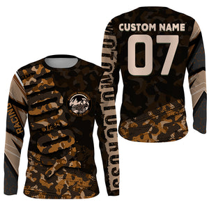 Brown Camo Custom Motocross Jersey UPF30+ No Guts No Glory Dirt Bike Shirt MX Racing Adult&Kid NMS1446