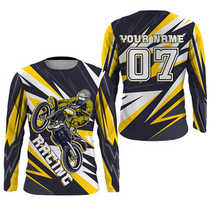 Personalized Racing Jersey Yellow UPF30+ Youth Men Women Dirt Bike Shirt Supercross Motocross NMS1465