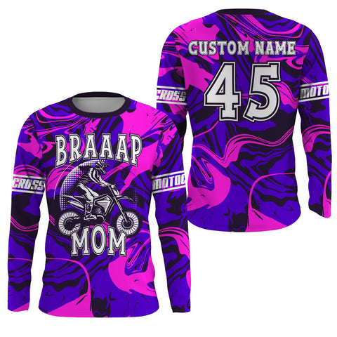 Dirt Bike Mom Personalized Jersey UPF30+ Brap Motocross Mom Racing Shirt Mother's Day Gift NMS1379