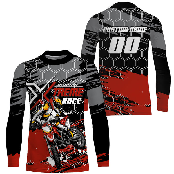 Personalized Xtreme Motocross Jersey Youth Men UPF30+ Dirt Bike Shirt MX Racing Off-road Riding NMS1412